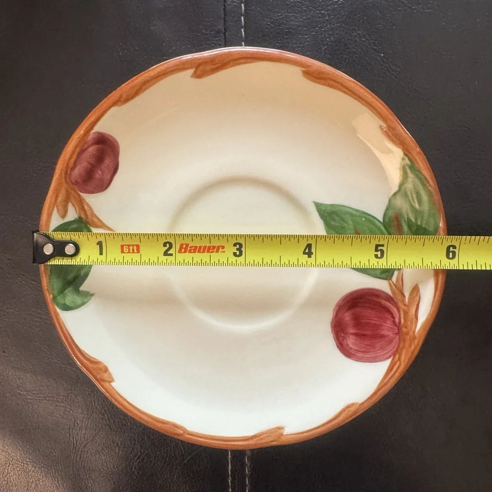 Set Of 4 Vintage Franciscan Apple Pattern Saucer Plates Made in California - 6
